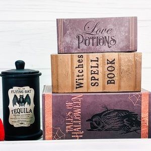 Halloween books potion tray decor bundle